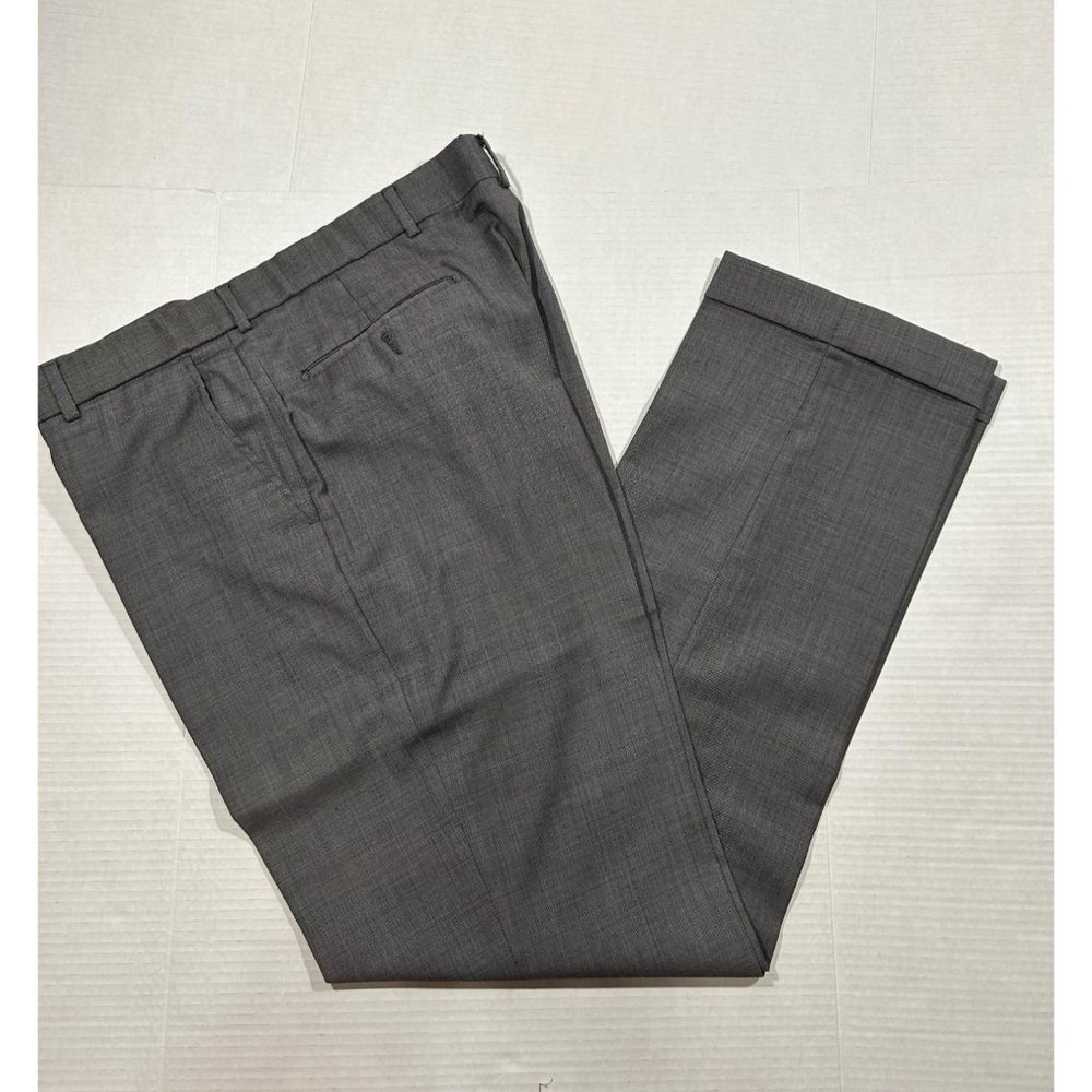Ballin Light Gray Super 110's Wool Comfort EZE Flat Front Straight Leg Pant Size - Picture 1 of 11
